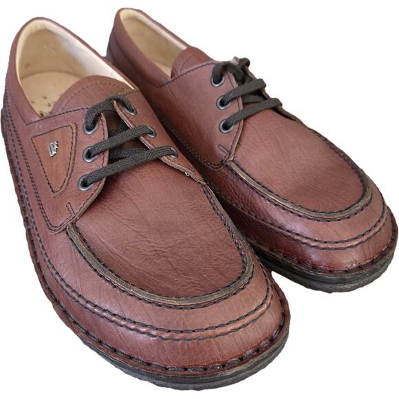 NWOB Mens Finn Comfort Germany Brown Leather London Oxfords Academia Preppy 9 42 - Picture 1 of 11
